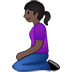 🧎🏿‍♀️ woman kneeling: dark skin tone display on Samsung